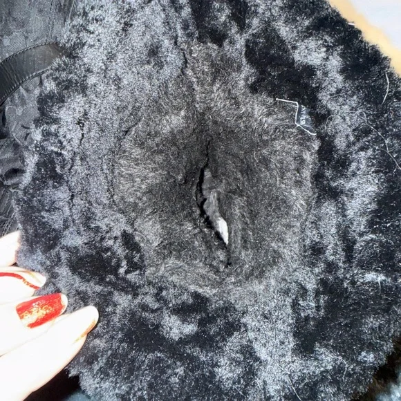 Vintage coach boots sz 8.5 monogram logo black canvas/sherpa  Y2K - NWOT - Picture 3 of 15